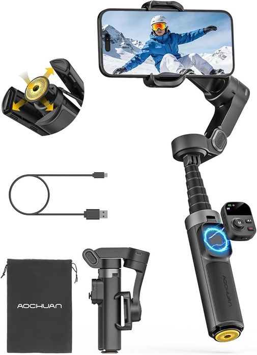 Stabilizator Pro cu AI pentru telefon - gimbal Aochuan Smart X3/360°