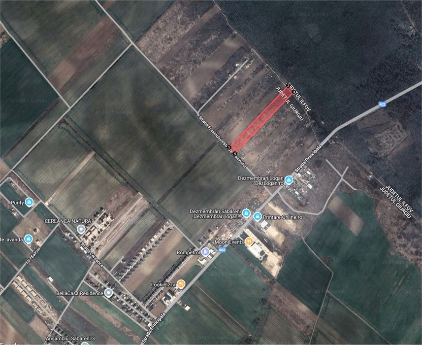 Teren Sabareni intravilan 490 m2 langa padure