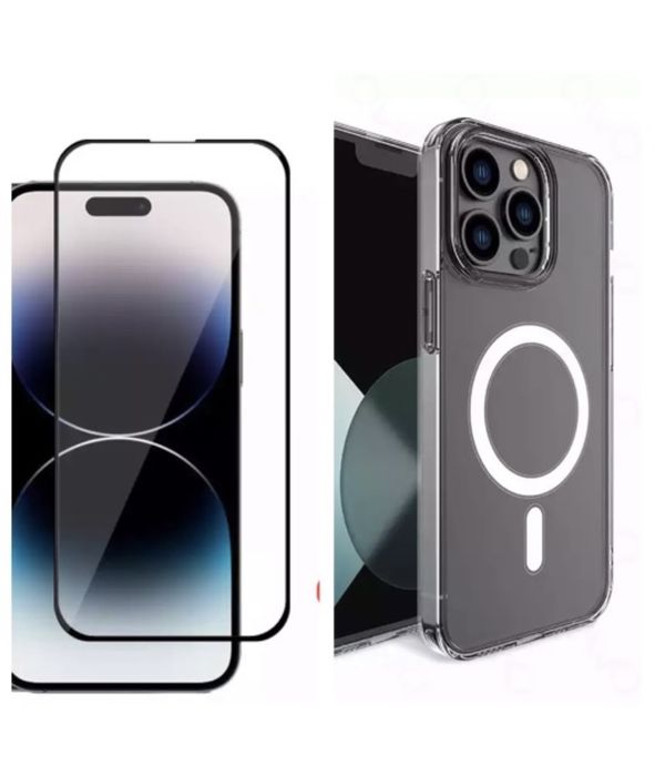 Iphone 14/15/16E/17 PLUS PRO MAX AIR Husa Cercle si Folie Sticla Curba