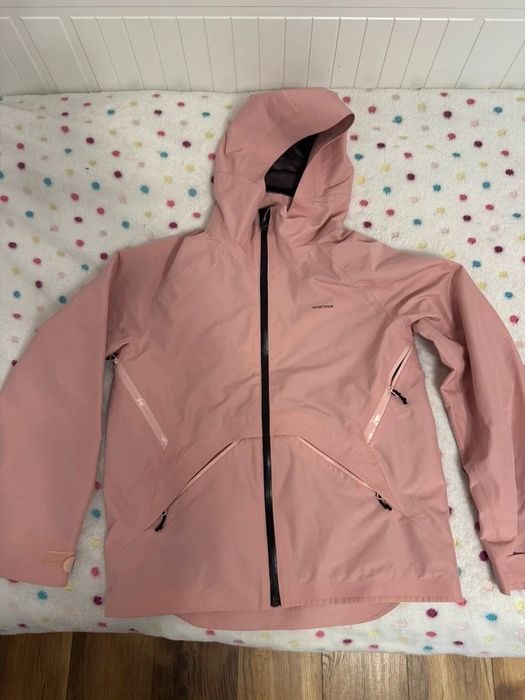 Geacă impermeabilă ușoară Quechua MH900 drumeție roz copii 10–11 ani