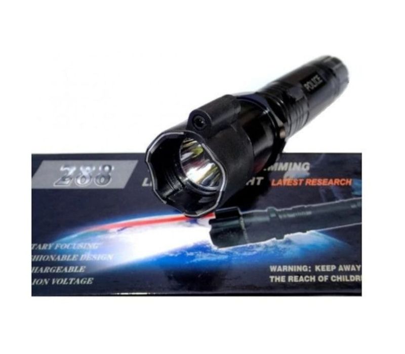 Lanterna 3 in 1 cu laser ,electrosoc,acumulator carcasa din aluminiu