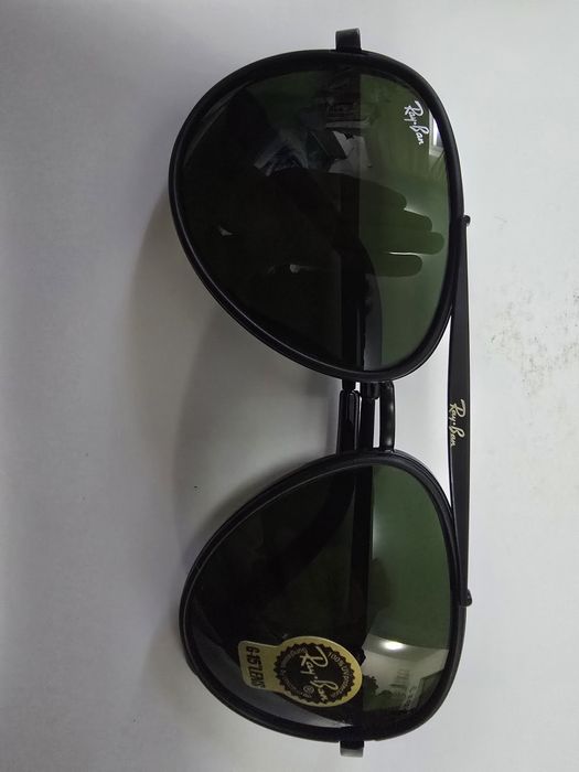 Ochelari de soare Rayban RB4414, lentila sticla, noi, lentila verde, rama neagra