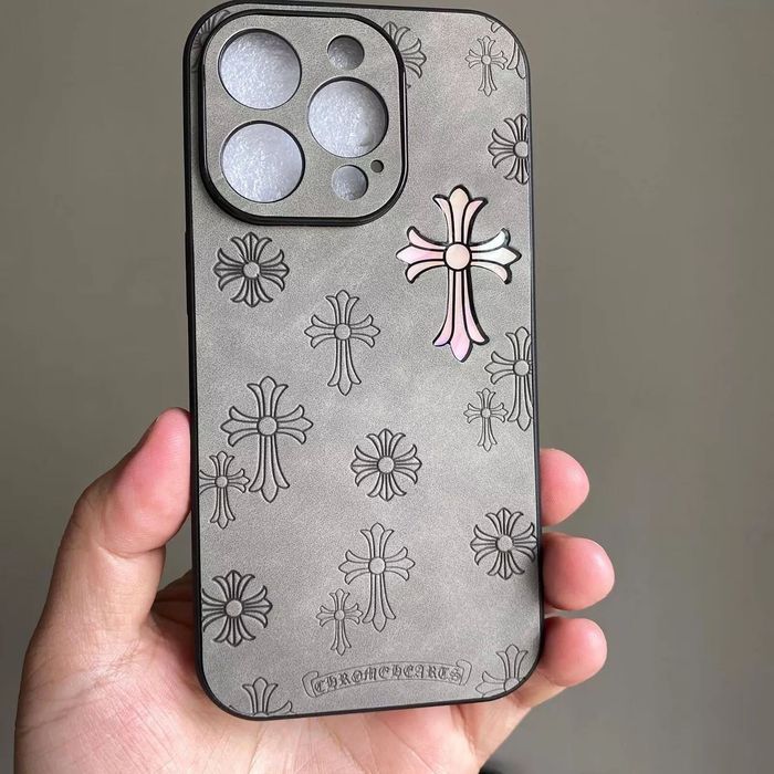 Оригинални кейсове Chrome Hearts за iPhone – Черен и сив,