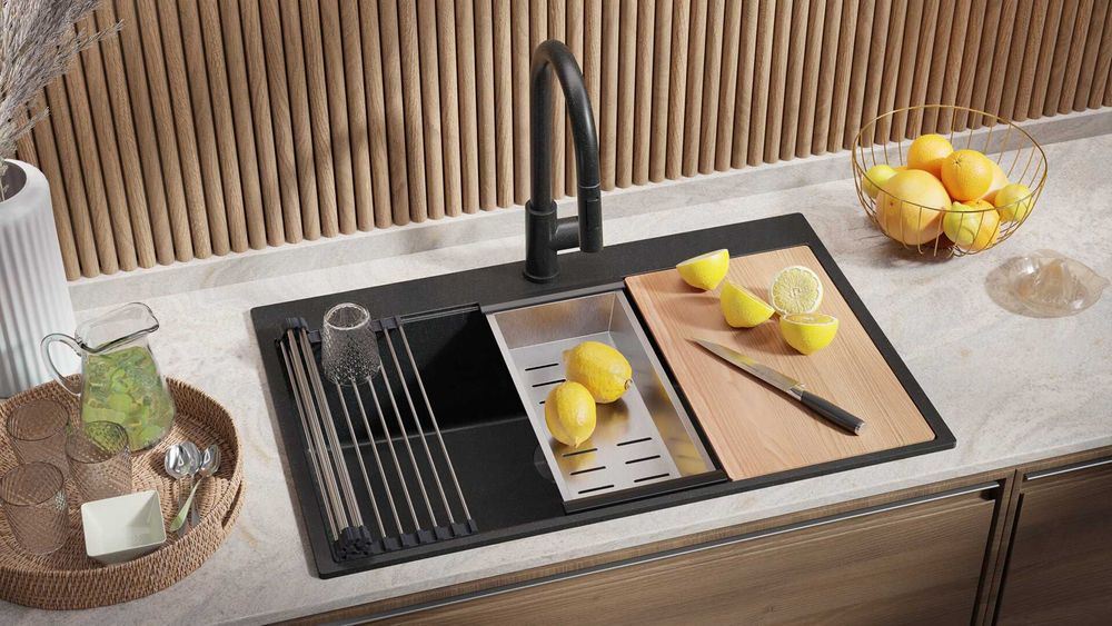 графит Кухненска Мивка от гранит Осло 80 XXL Top 780 x 500 mm