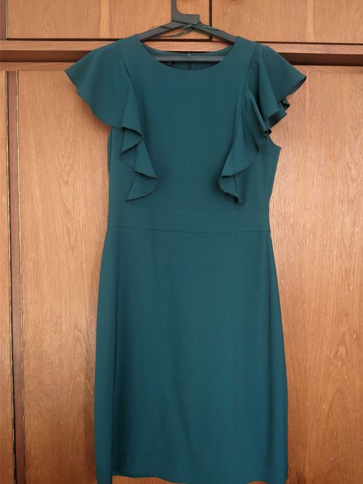 Тъмно зелена дамска рокля