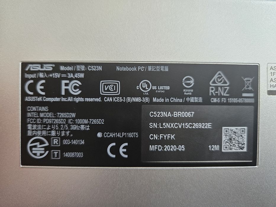 Лаптоп ASUS Chromebook C523NA