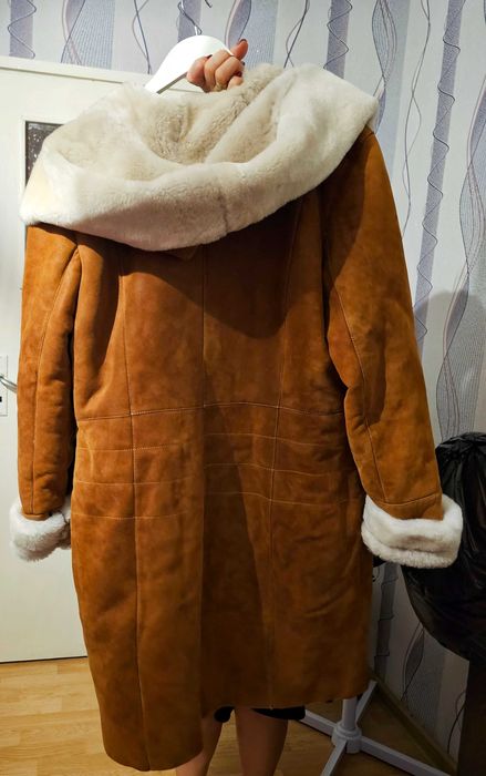 Зимен кожух от естествен велур и вълна