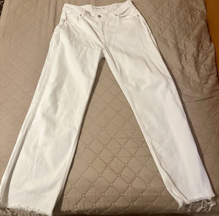 Бели широки/wide leg дънки