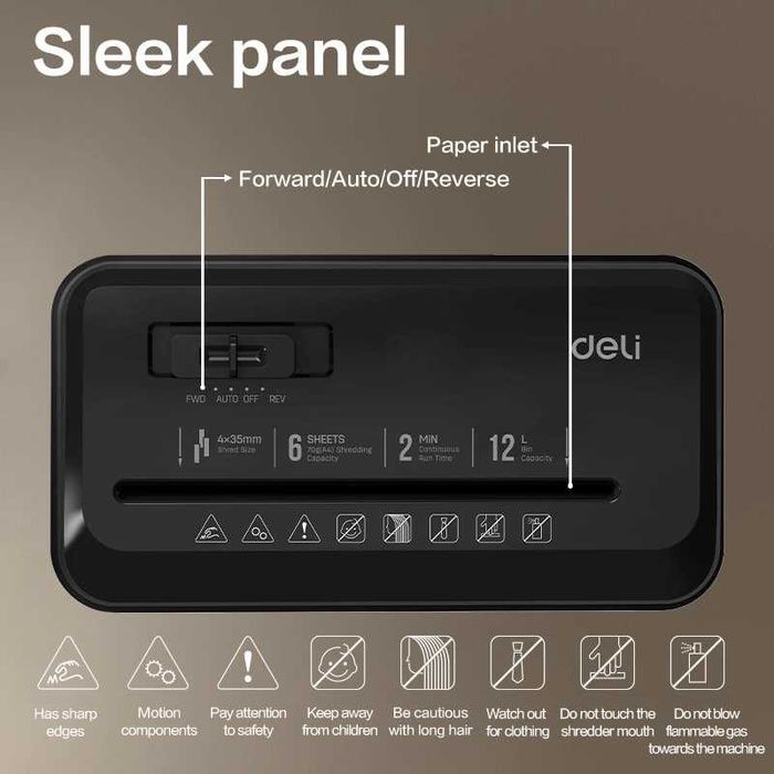 Уничтожитель бумаг Deli / Шреддер Deli