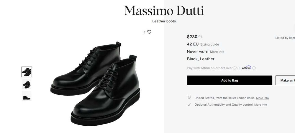 Ghete derby 45 lace up Massimo Dutti NOI piele naturala moale negru