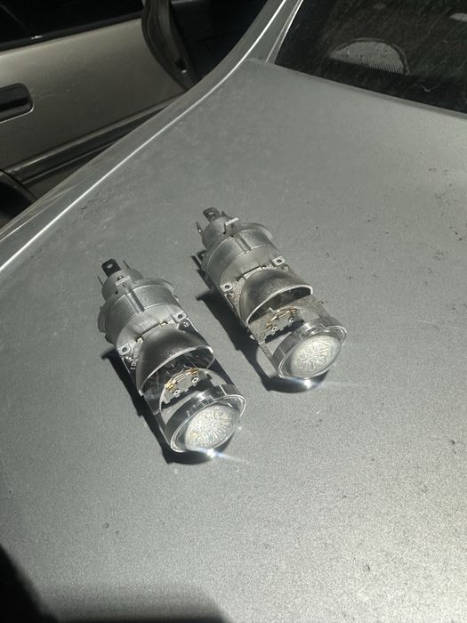 Мини линза H4 желтые