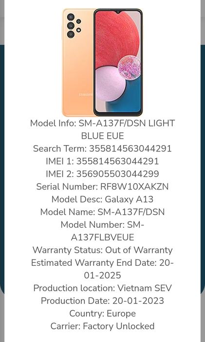 Samsung a13 piese dezmembrări