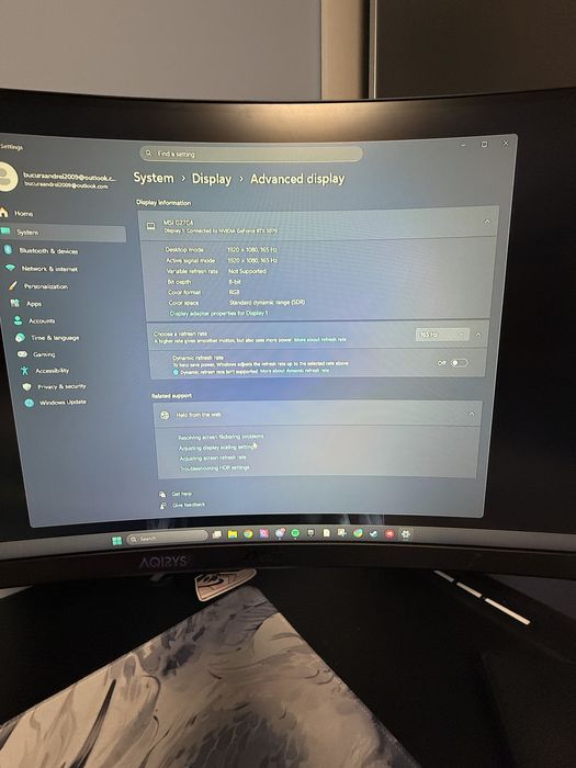 Monitor MSI 165hz 1ms 27inch