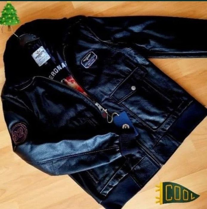 Geaca Aeronautica Militare (tip aviator),piele naturala 100%