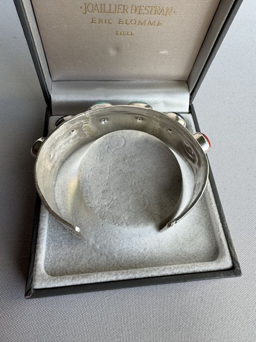 Bratara din argint, lapis lazuli, coral si turcoaz