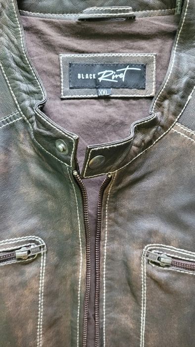 Geacă piele naturală Black Rivet