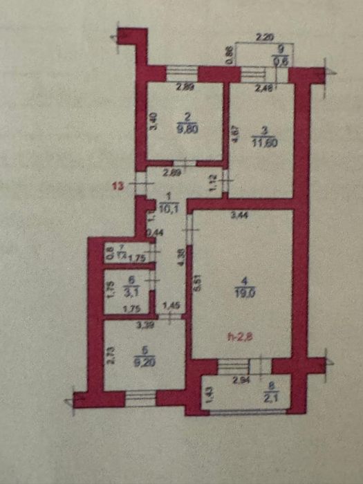 Левый берег 68 үйден 3 бөлмелі 2 қабатта