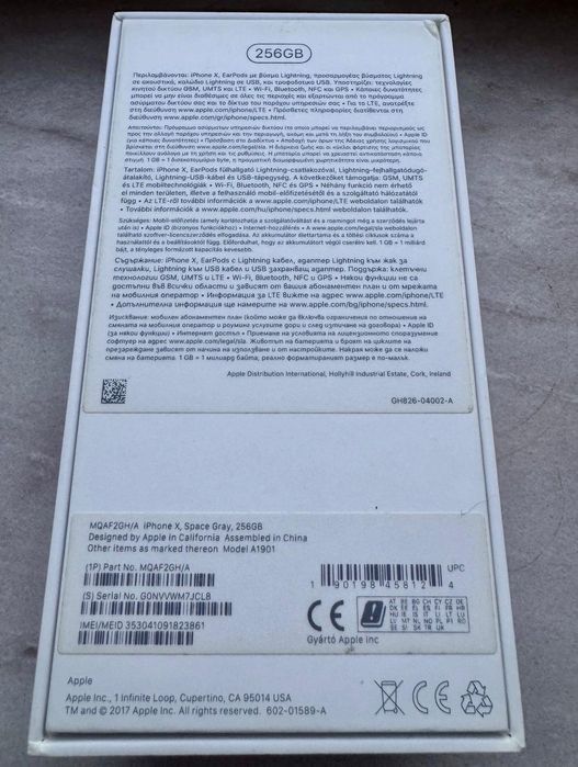 iPhone X, Space Gray, 256GB