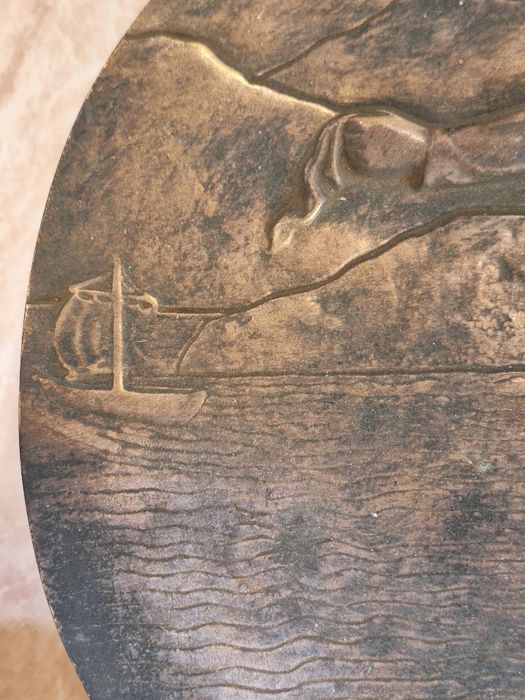 Старинна месингова плоча 2кг