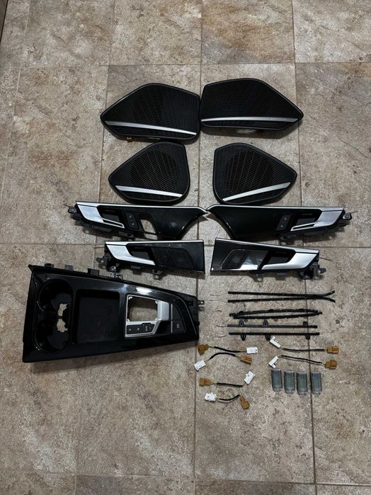 Kit complet original Ambientale Audi A4 A5 B9 Ornamente Piano Black Manere RS Capace B&O Audi A4 A5 B9
