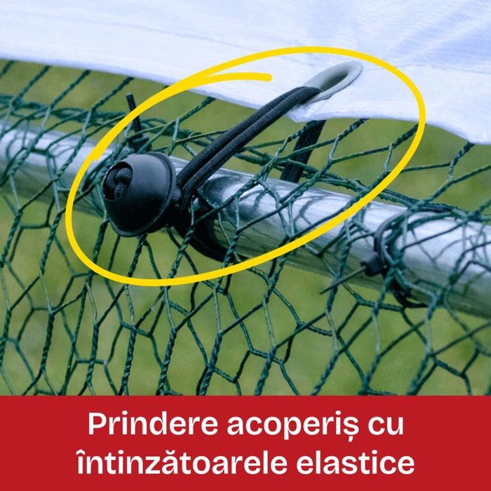 Țarc găini Rico 2x2 m din oțel și plasă rabitz, 31 kg