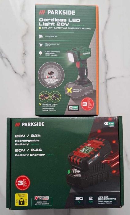 Акумулаторна LED лампа/фенер Parkside PLHLA 20-Li A1 - нови, с гаранция