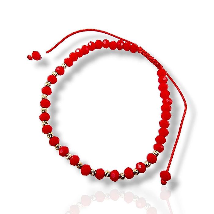 Гривни на конец със златни топчета и мъниста