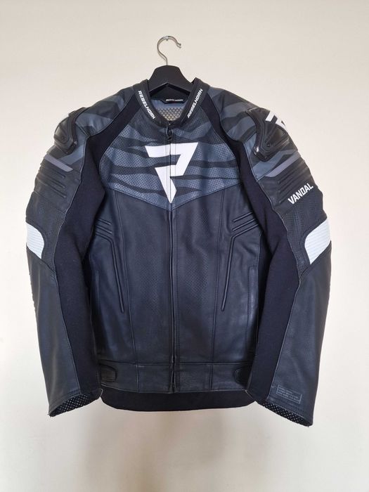 Geaca moto piele Rebelhorn Vandal White
