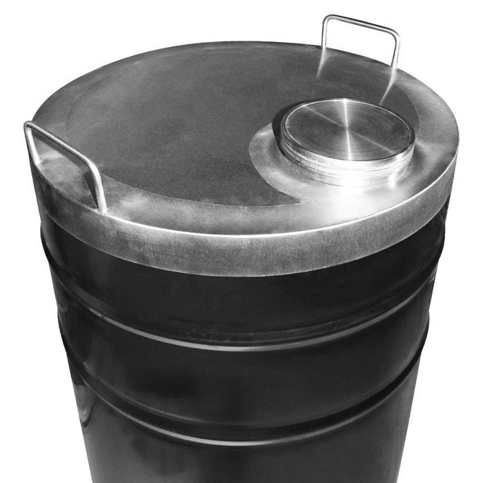 Butoi din INOX 180 L cu capac clamp si garnitura, cadou robinet din INOX materie prima: AISI 304, origine Italia