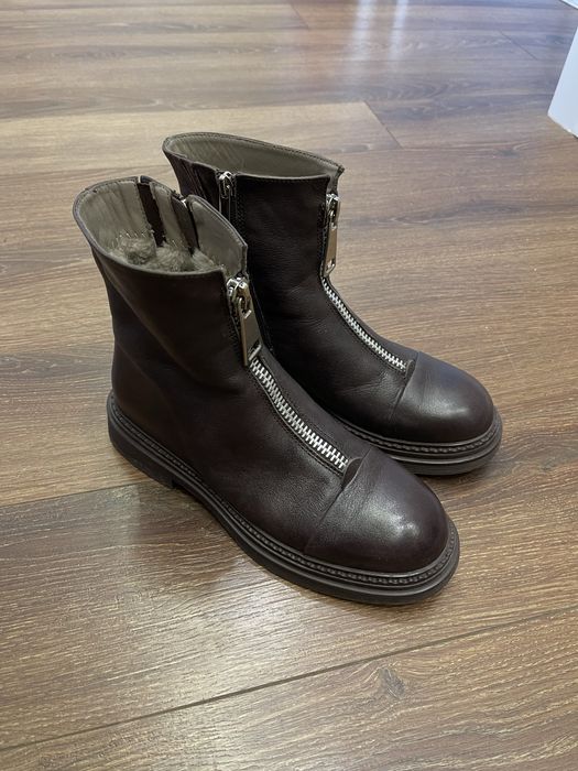 Ботинки зимние, кожаные