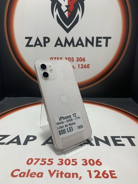 Zap Amanet Vitan - iPhone 12 - White - 64GB - 77%