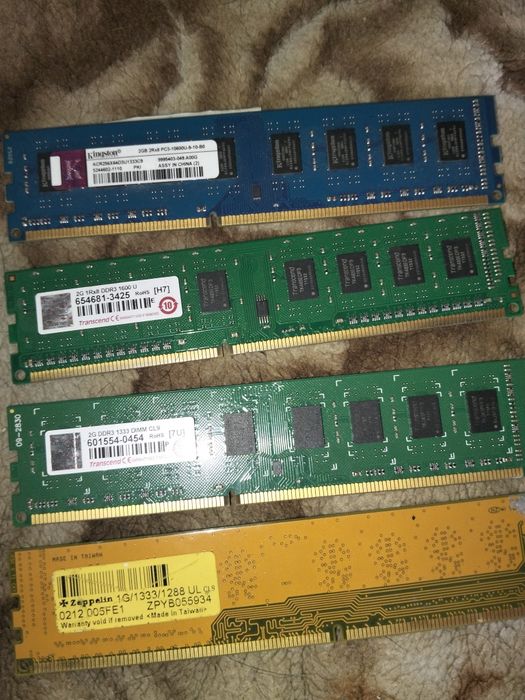 Оперативная память DDR3 для ПК 2GB и 1GB (Kingston / Transcend / Zeppe