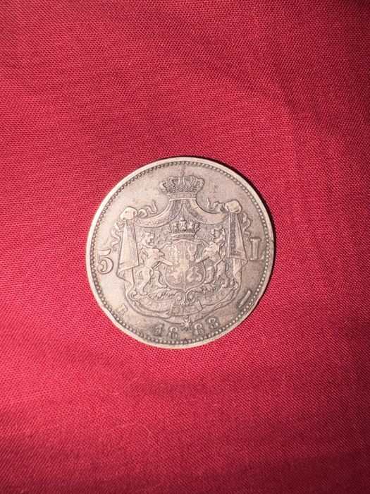 moneda de argint carol 1 1883 stare foarte buna