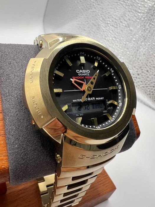 Casio G-Shock Solar RC AWM-500 Full Metal / Златно покритие