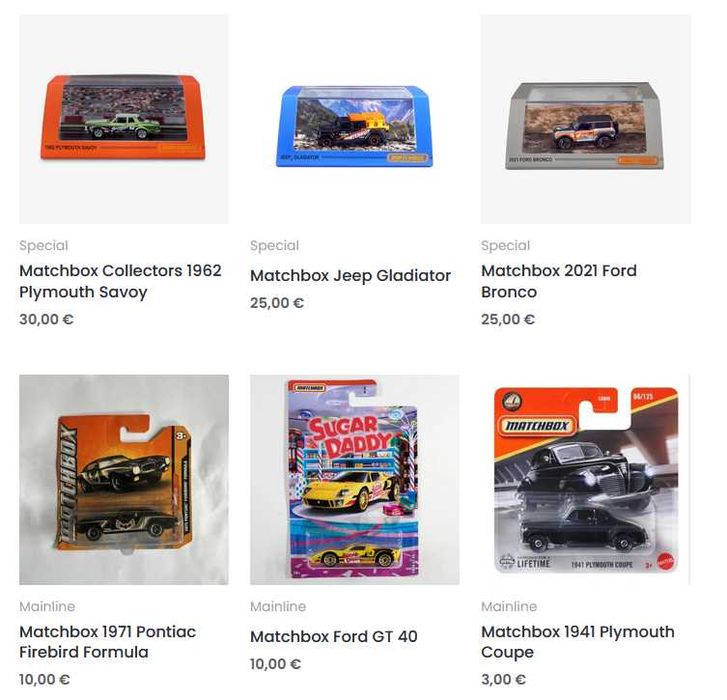 Matchbox, MiniGT, Sparky, Tarmac Works, Tomica, Welly (1:64 нови)