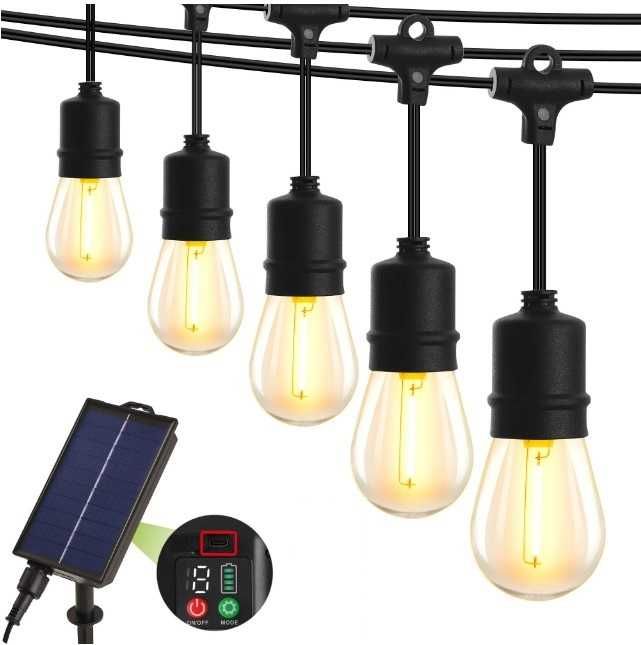 Градински гирлянд с 10 бр солярни лампи 5 метра