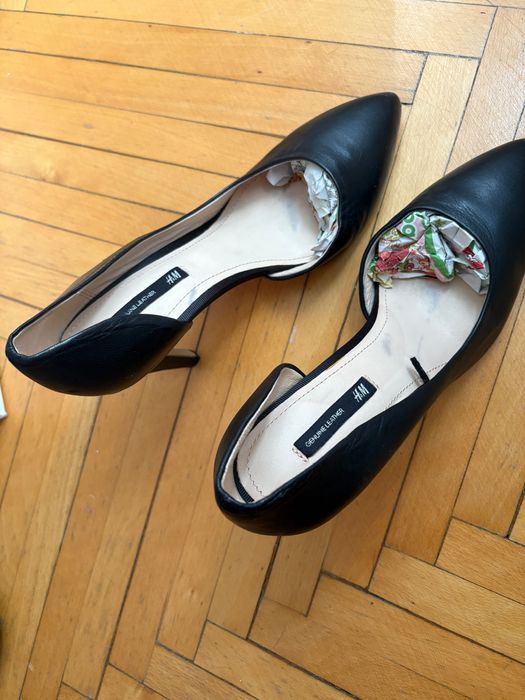 Pantofi stiletto piele naturală, mărimea 38, H&M