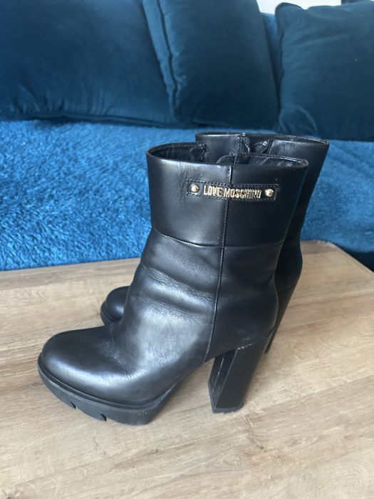 Love Moschino боти висок ток, естествена кожа, номер 39