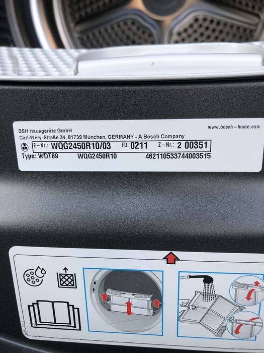 Сушилня с термопомпа Bosch Serie 6 9 кг. А+++