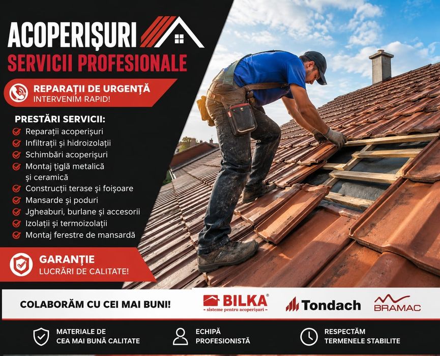 Executam acoperisuri si  Reparatii acoperisuri