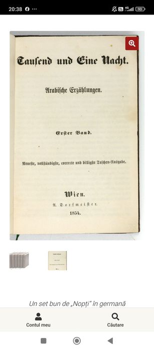 Carte vintage germană din 1854,stare de conservare impecabilă
