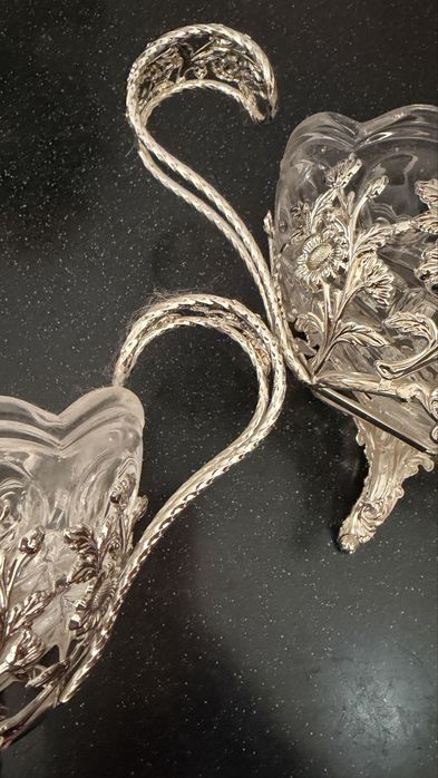 Хрустальные вазы в серебре