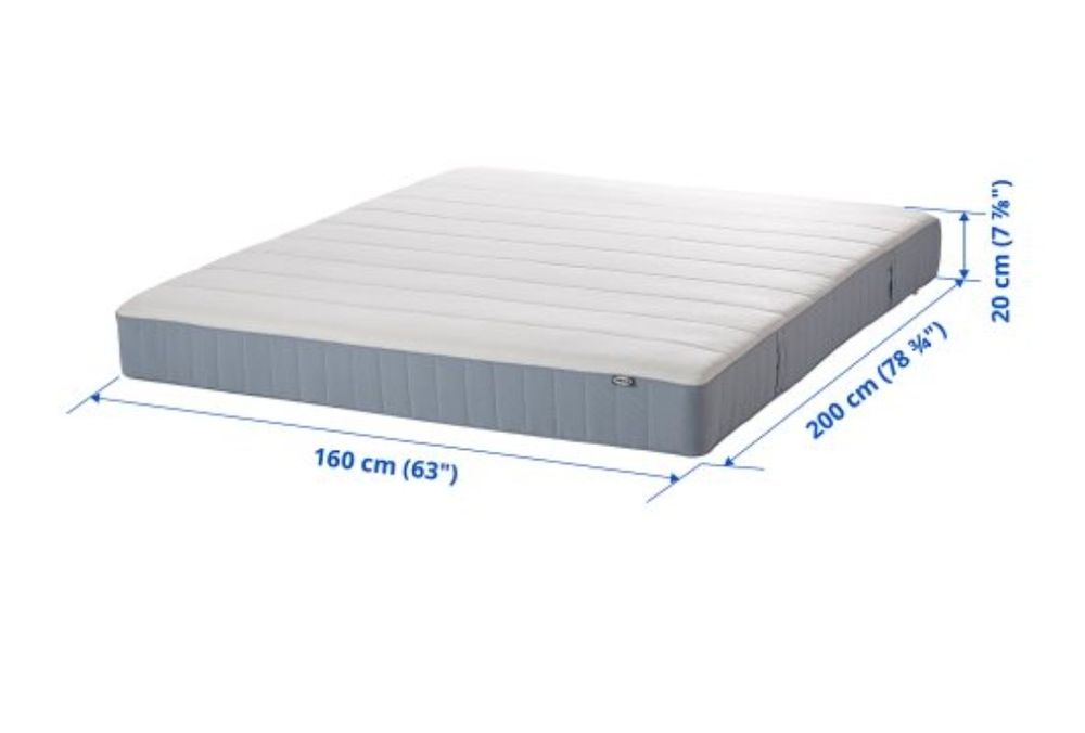 Продавам матрак с индив. пакет. пружини, много твърд, 160x200 см