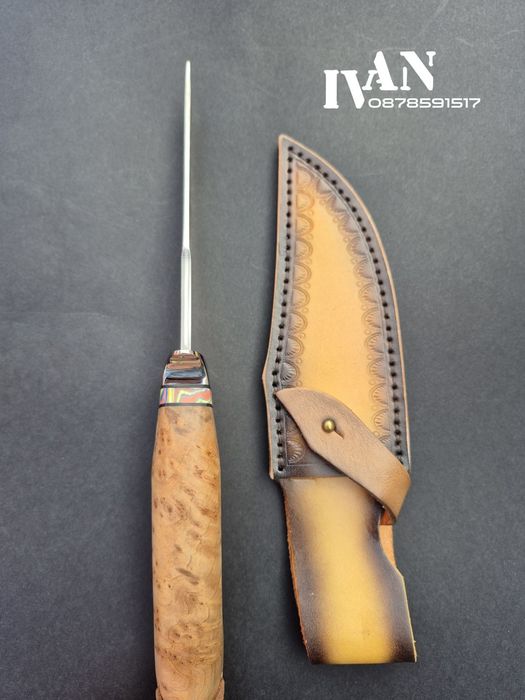 Ловен нож-Дамаска стомана VG10 с 67 слоя ламинат с кожена кания