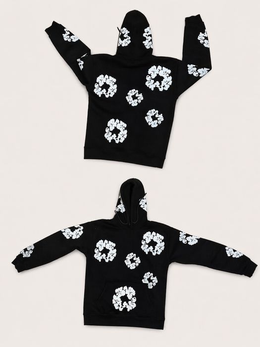 Черно Denim Tears Hoodie