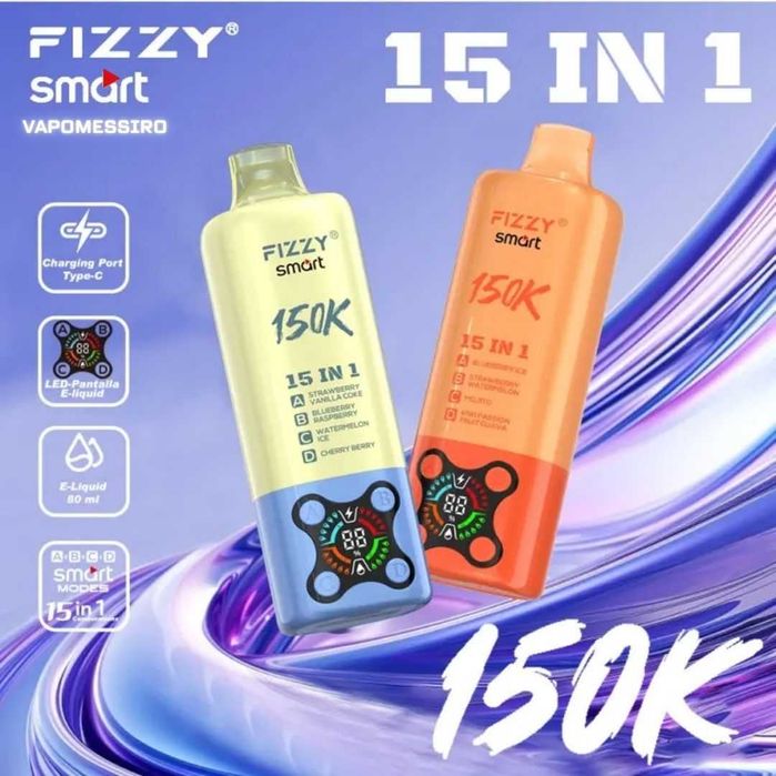 Vape Magnificul Fizzy Smart 150.000 cu 15 Aome !
