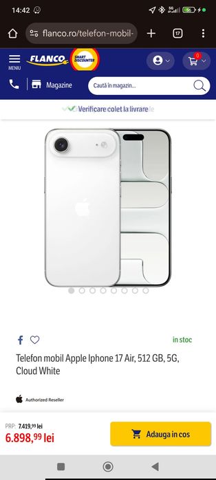 iPhone 17 Air 512GB sigilat