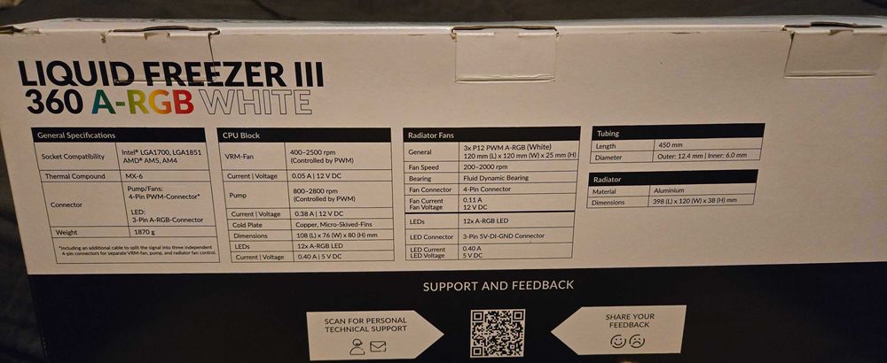 arctic liquid freezer 3 360 white