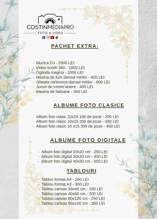 Servicii foto - video profesionale pentru evenimentul  tău favorit!