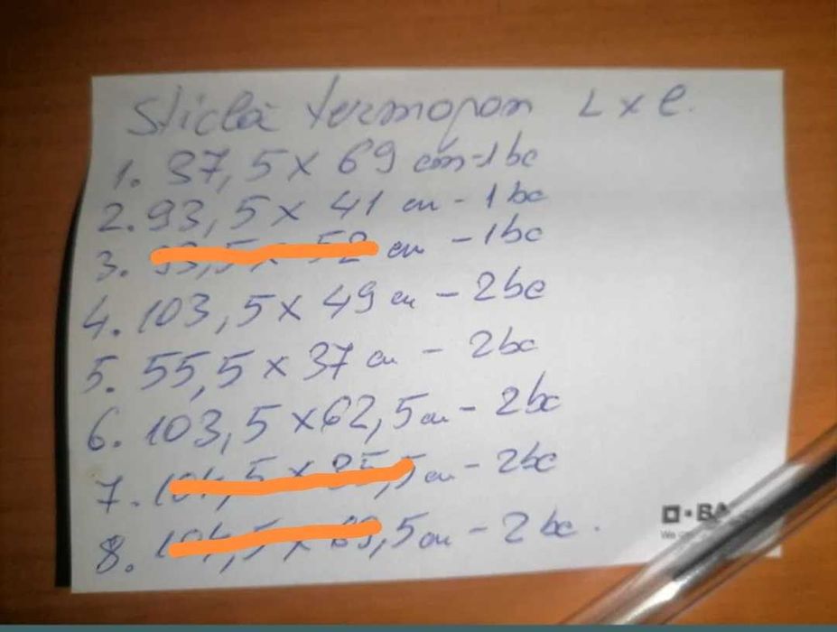 Geamuri/Sticla termopan diverse dimensiuni si preturi